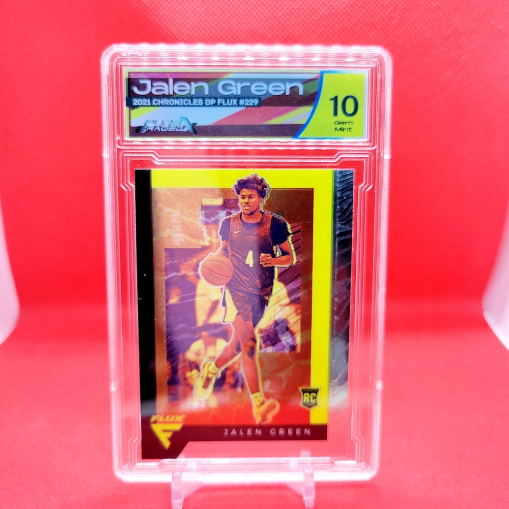 Jalen Green 2021 Panini Chronicles Flux Draft Picks Silver Prizm RC PGX 10